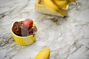 Ice Cream with Chocolate and Banana