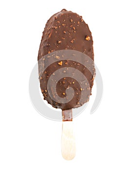 Ice cream in chocolate glaze on a stick