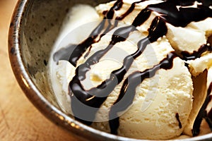 Ice Cream with Chocolate Sauce