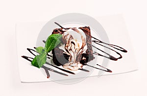 Ice cream with Chocolate topping