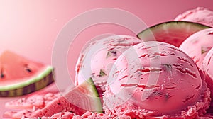 Ice cream close-up with fruit flavor. Selective focus.