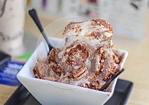 Ice cream with Cocao photo
