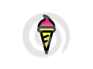 Ice cream color vector icon