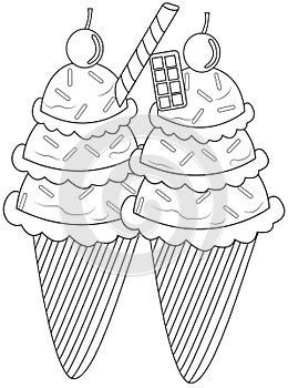 Ice cream coloring page