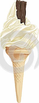 Ice cream cone with 99 chocolate flake