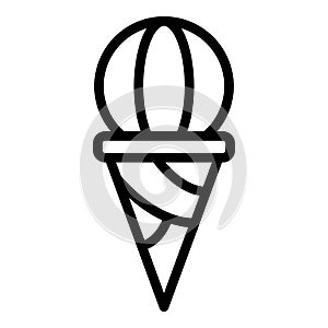 Ice cream cone ball icon, outline style