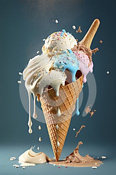 The ice cream cone is beautiful.