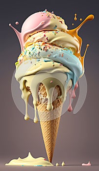 The ice cream cone is beautiful.