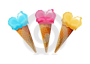 Ice cream cone heart shape