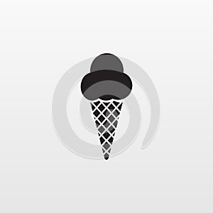 Ice cream cone icon isolated. Modern sweet vanilla desert sign.