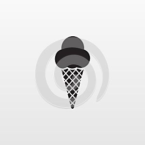 Ice cream cone icon isolated. Modern sweet vanilla desert sign. Trendy vector chocolate cram symbol photo