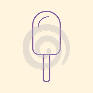 Ice cream cone icon isolated. Modern sweet vanilla dessert sign. Vector