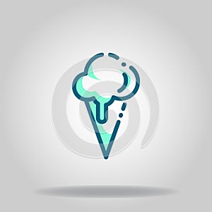 Ice cream cone icon or logo in  twotone