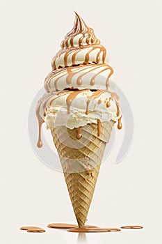 Ice cream cone isolate on white background.