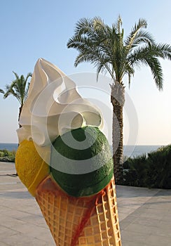 Ice cream cone and palm tree