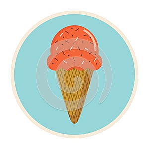 ice-cream cone. Vector illustration decorative design