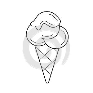 Ice cream cone vector line icon.