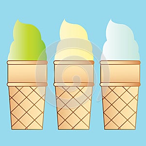 ice-cream cones. Vector illustration decorative design
