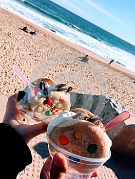 Ice cream and cookies at the beach