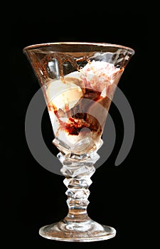 Ice-cream in crystal glass