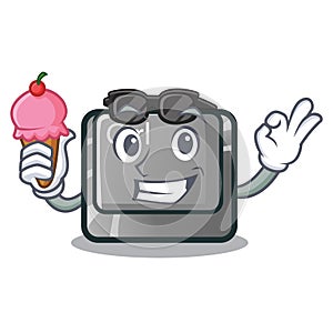 With ice cream ctrl button isolated in the mascot