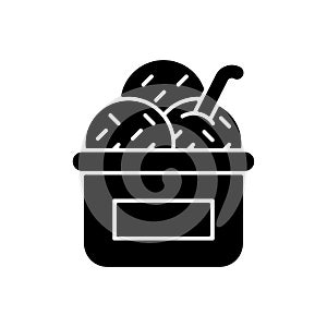 Ice cream in cup black glyph icon