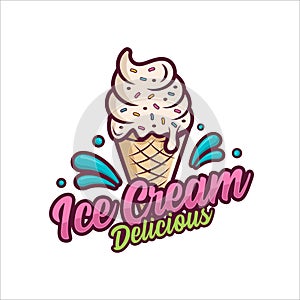 Ice Cream design logo premium-3