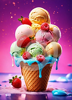 Ice cream is a dessert, which is a mass frozen in the process of continuous whipping