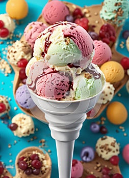 Ice cream is a dessert, which is a mass frozen in the process of continuous whipping