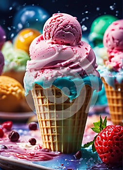 Ice cream is a dessert, which is a mass frozen in the process of continuous whipping