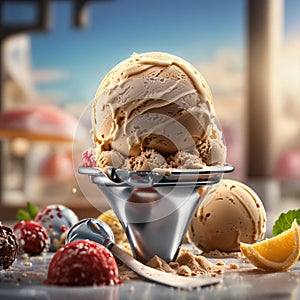 Ice cream is a dessert, which is a mass frozen in the process of continuous whipping