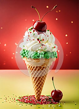 Ice cream is a dessert, which is a mass frozen in the process of continuous whipping