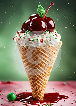 Ice cream is a dessert, which is a mass frozen in the process of continuous whipping