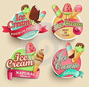 Ice cream emblems. photo