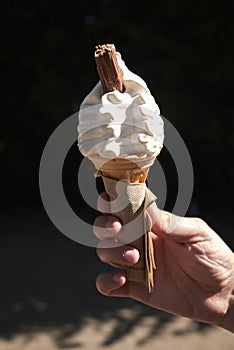 Ice cream with a flake