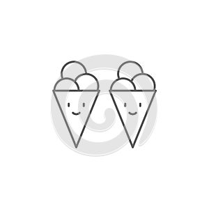 ice-cream friendship outline icon. Elements of friendship line icon. Signs, symbols and vectors can be used for web, logo, mobile