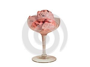 Ice cream in frosted goblet photo