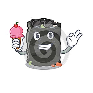 With ice cream garbage bag in the cartoon shape