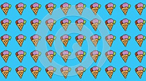 Ice cream , gift card or cloth, pattern, repeating pattern,