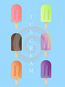 Ice cream graphic design with text.