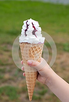 Ice cream in hand