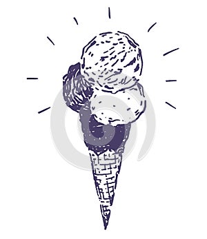 Ice cream hand drawn