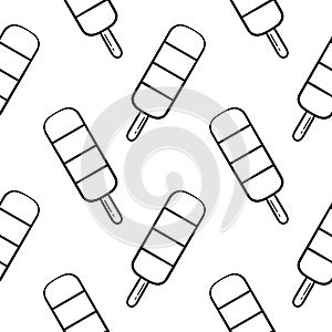 Ice cream hand drawn seamless pattern