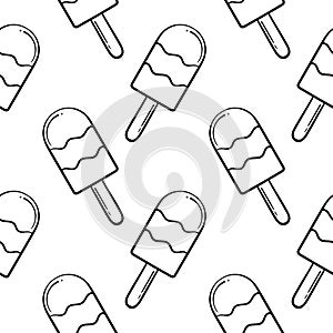 Ice cream hand drawn seamless pattern 2