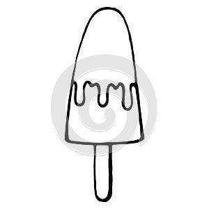 Ice cream. Hand drawn sweets doodle elements. Vector illustration on a white background