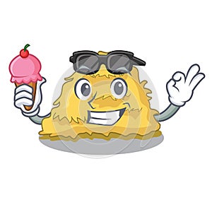 With ice cream hay bale character cartoon