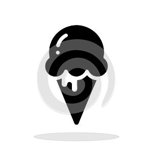 Ice cream icon. Black icon of ice cream. Ice cream symbol.