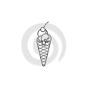 ice-cream icon. Element of fast food for mobile concept and web apps. Thin line icon for website design and development, app deve photo