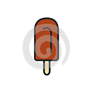 Ice cream icon. Food and drinks isolated line color icons