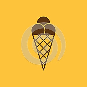 The ice-cream icon. Ice cream symbol. Flat